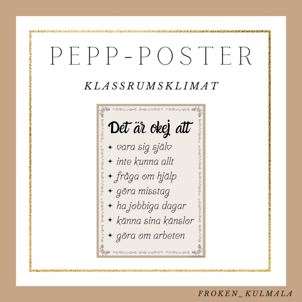 Pepp-poster klassrumsklimat
