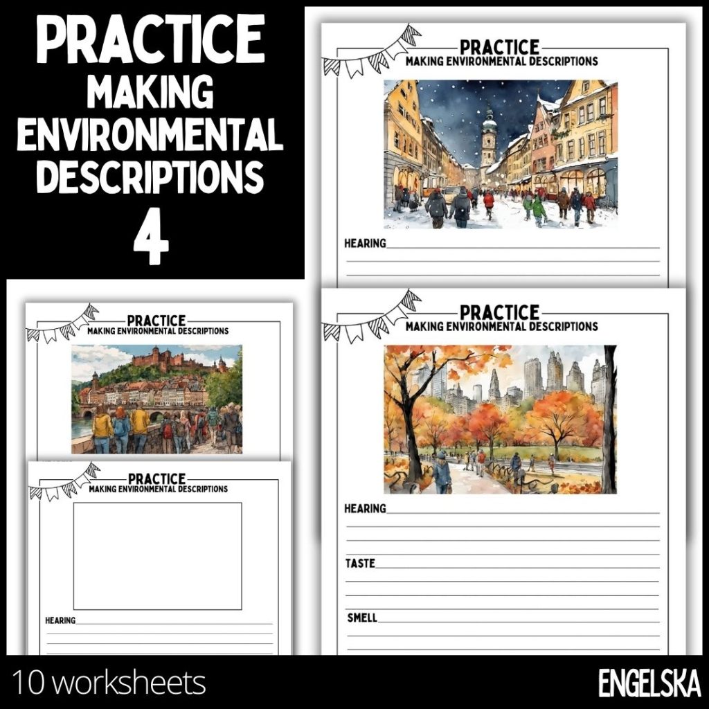 Practice making environmental descriptions – 4 – 10 worksheets