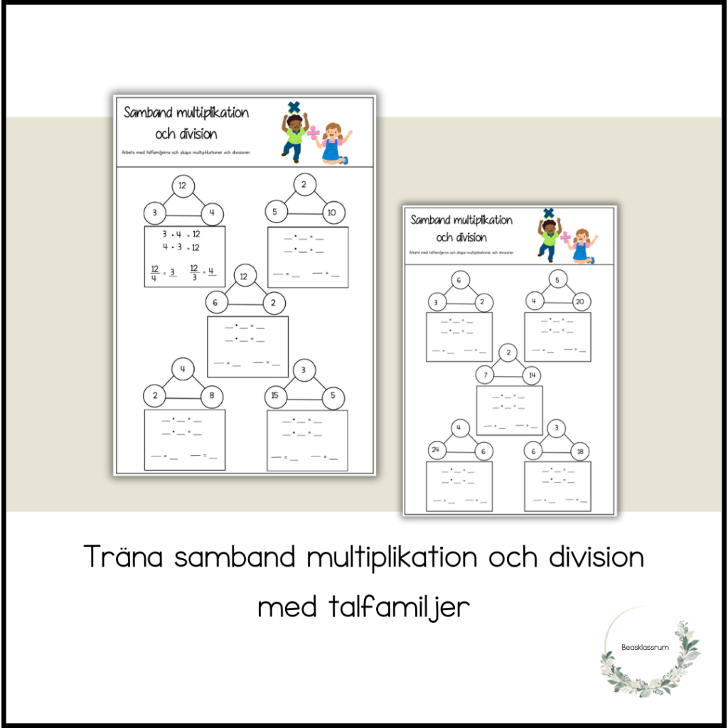 Samband multiplikation och division