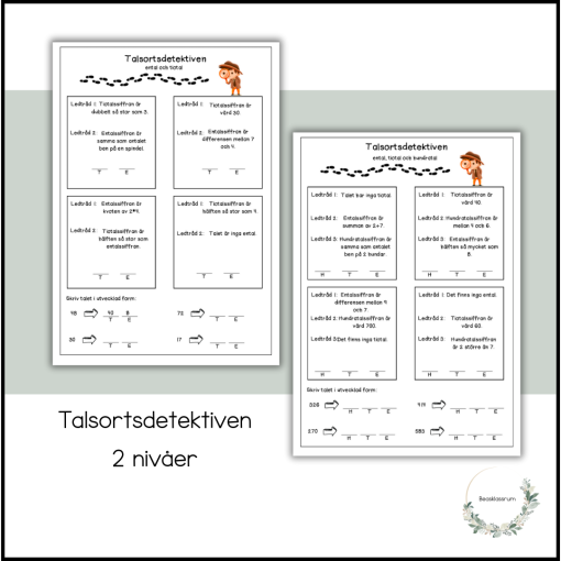 Talsortsdetektiven - 2 nivåer