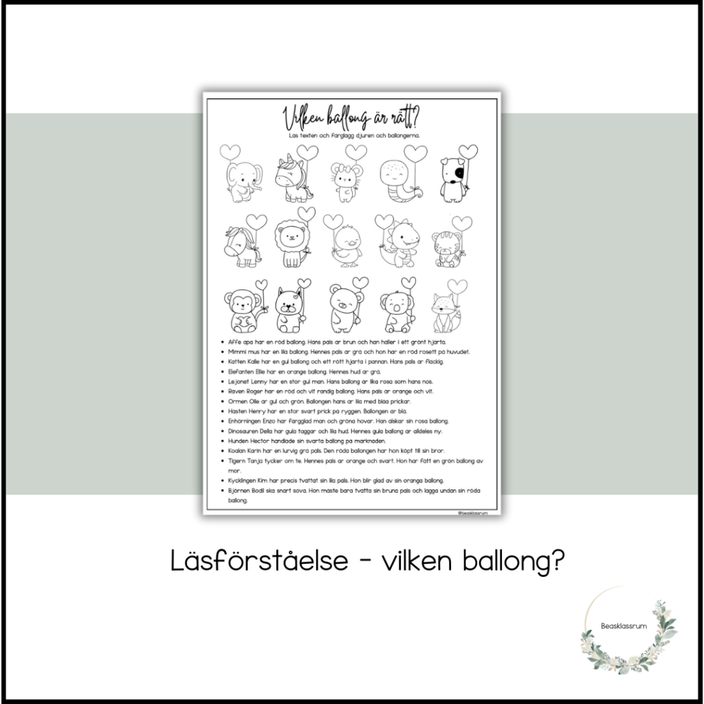 Läsförståelse – vilken ballong?
