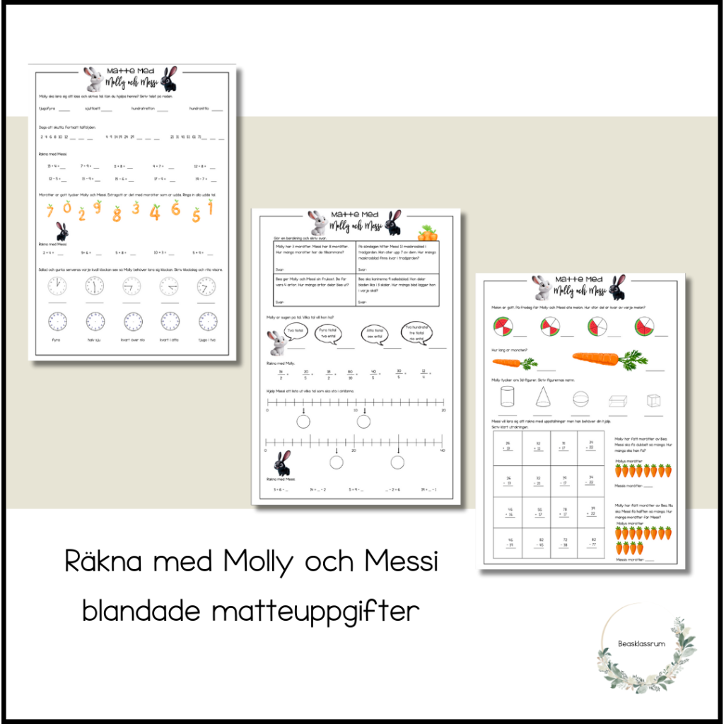 Räkna med Molly och Messi – blandade uppgifter