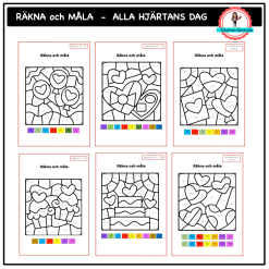 Räkna och måla - Alla hjärtans dag