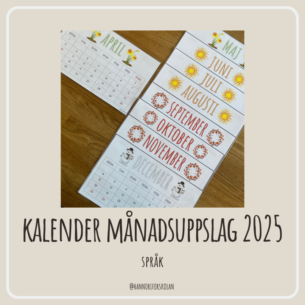 Kalender månadsuppslag 2025