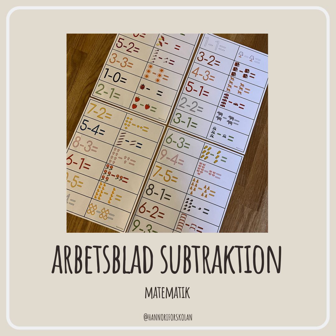 Arbetsblad subtraktion