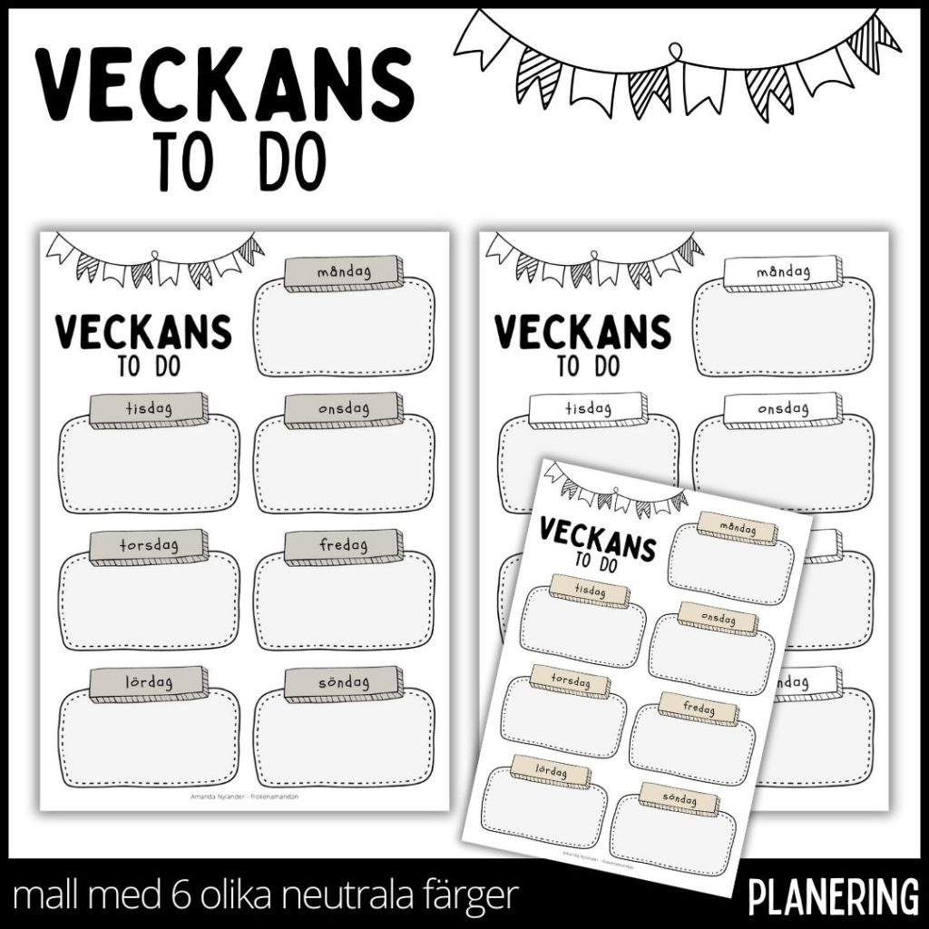 Veckans to do – i 6 olika neutrala färger