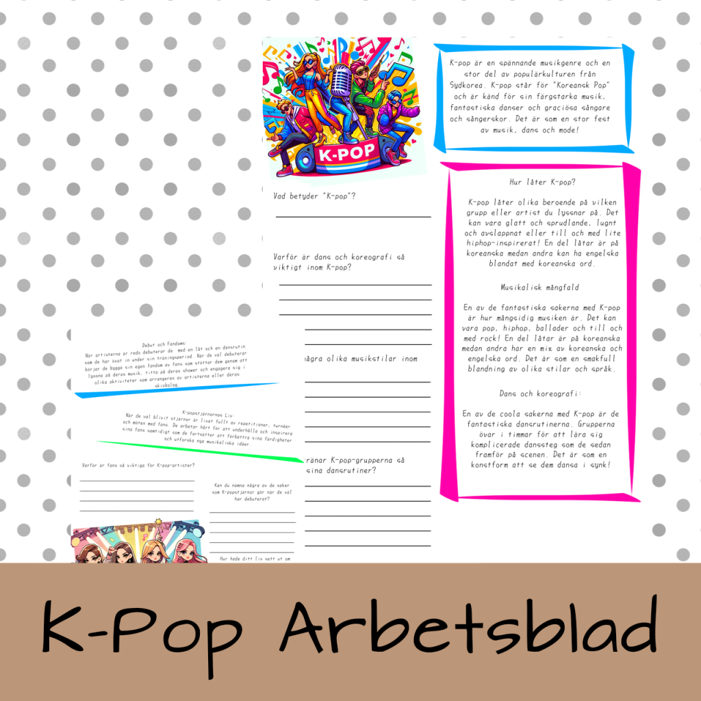 K-pop – Arbetsblad