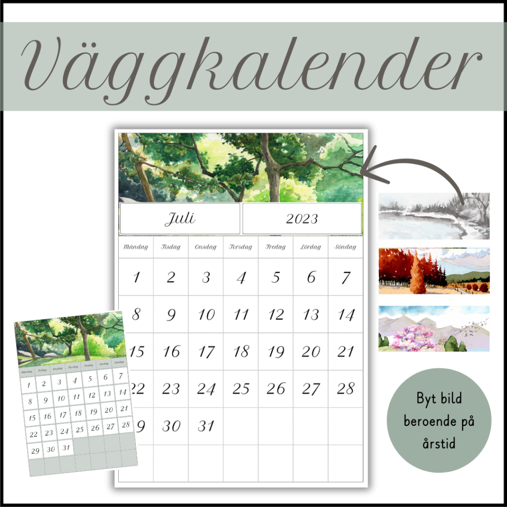 Väggkalender grön