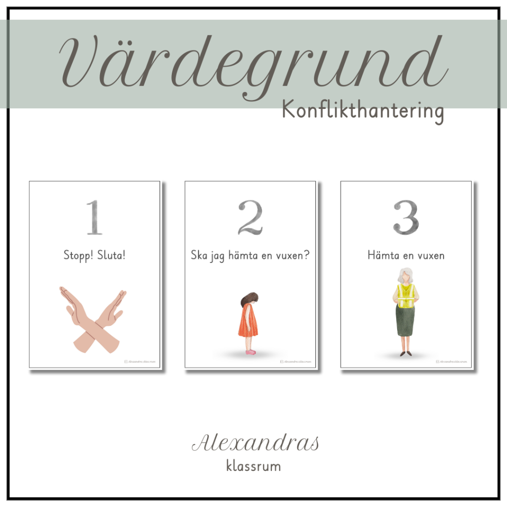 Vårdegrund – konflikthantering, tre-stegsregel (grön)