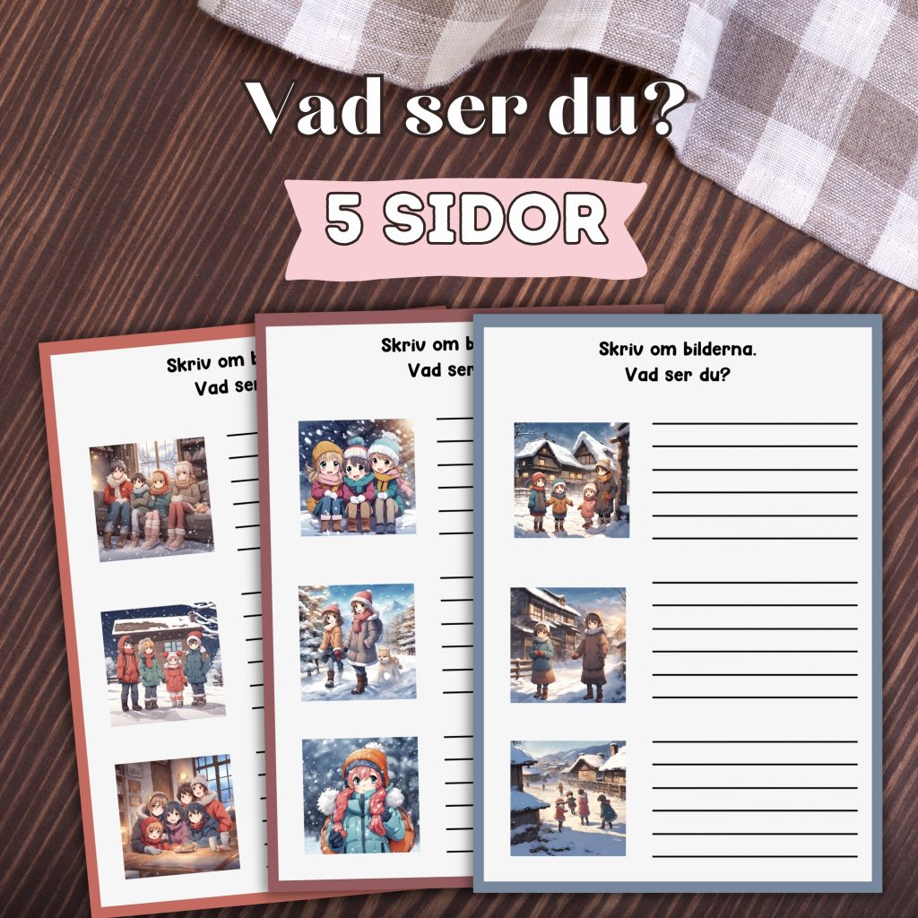 Skriv om bilderna (vintertema 5 sidor)