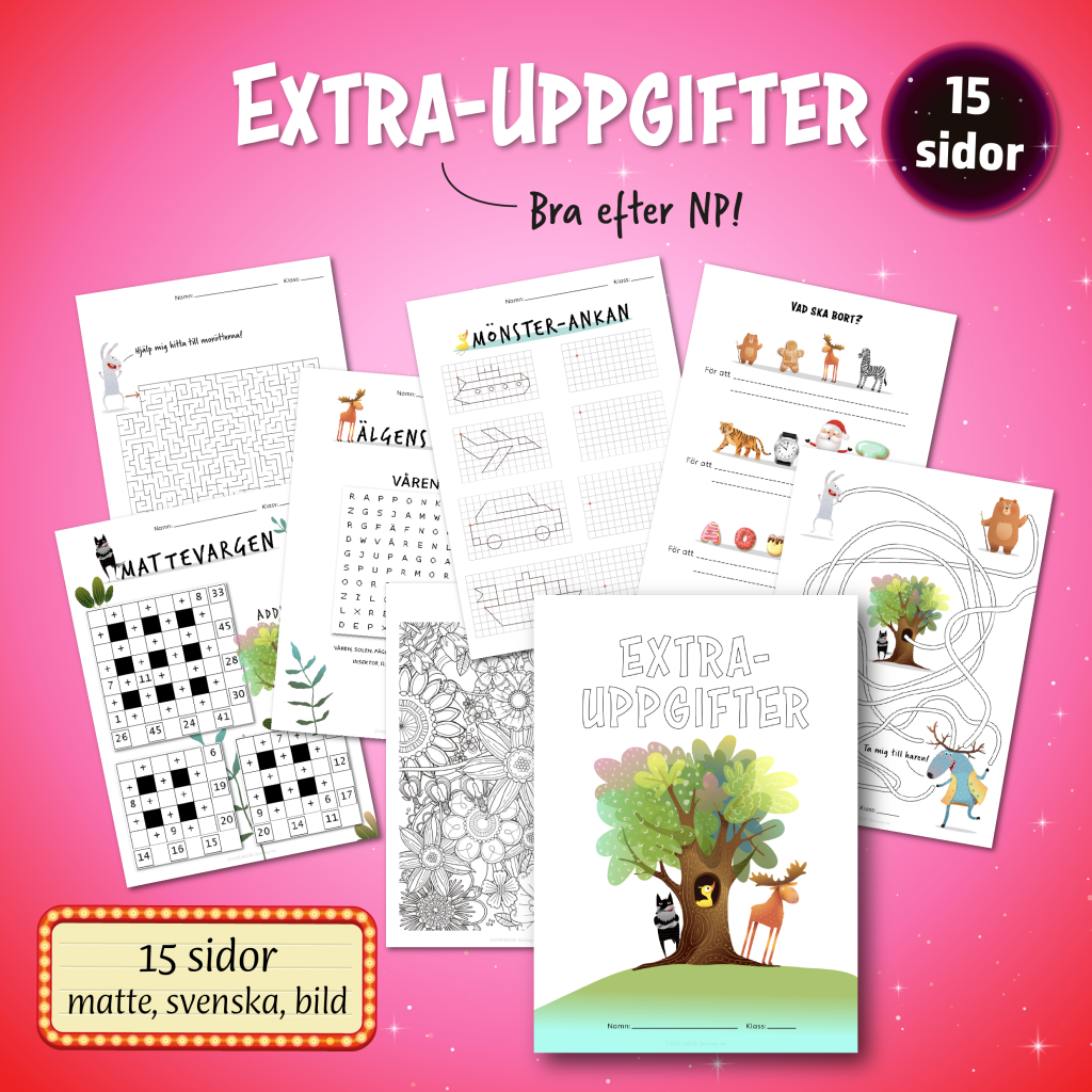 Extrauppgifter i matte, svenska & bild Nr 2