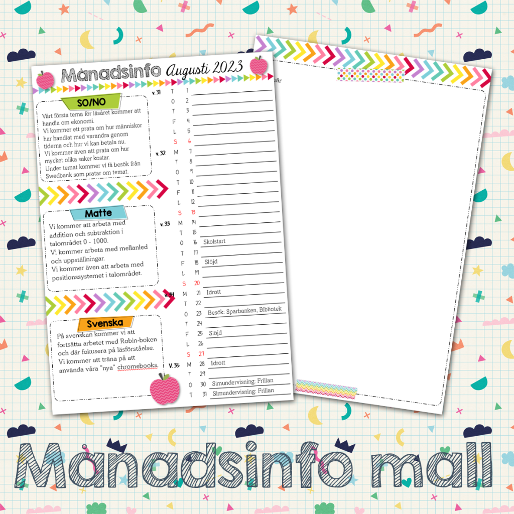 Mall för månadsinfo till vårdnadshavare