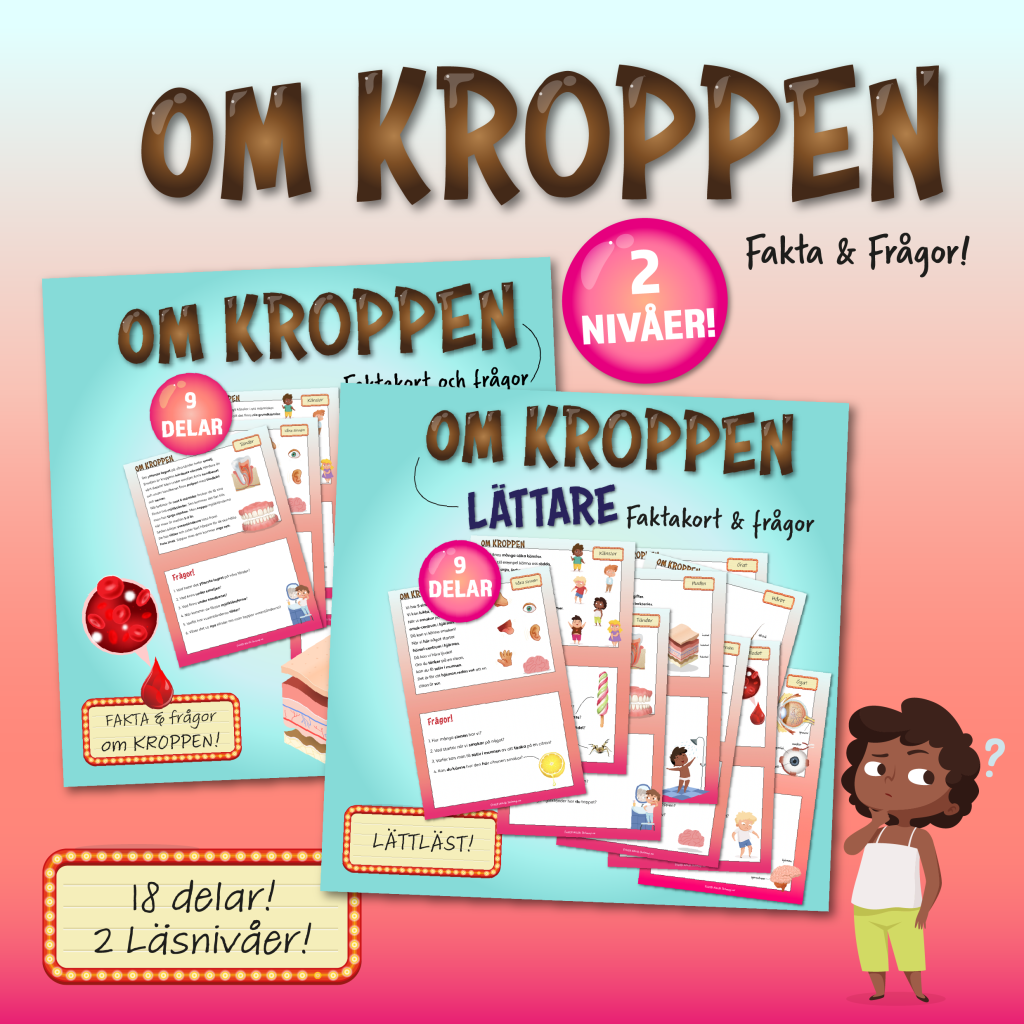 Faktakort om kroppen – 2 läsnivåer!