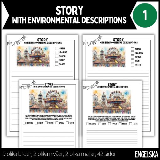 Story with eniviromental descriptions - 1 - 2 nivåer - 42 sidor