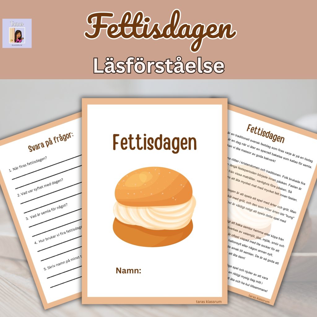 Fettisdagen läsförståelse häfte