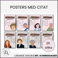 Internationella kvinnodagen: Posters med citat (20 historiska kvinnor)