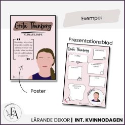 Internationella kvinnodagen: Presentationsblad / (Skrivuppgift)