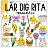 Påskpyssel: Lär dig rita, tema påsk - 20 motiv steg för steg