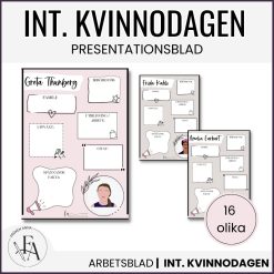 Internationella kvinnodagen: Presentationsblad / (Skrivuppgift)