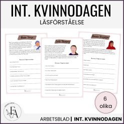 Internationella Kvinnodagen: Läsförståelse - 6 historiska kvinnor
