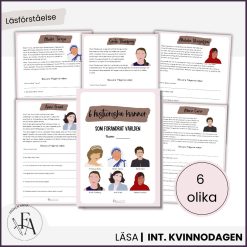 Internationella Kvinnodagen: Läsförståelse - 6 historiska kvinnor