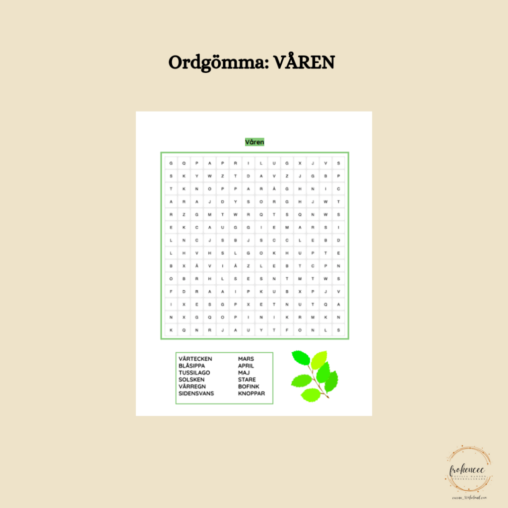 Ordgömma: VÅREN