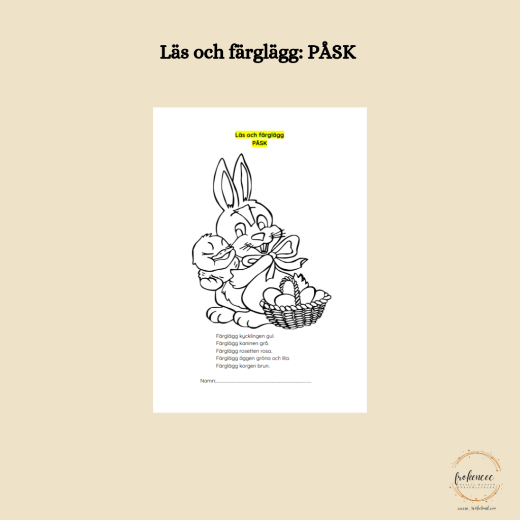 Läs och färglägg – PÅSK