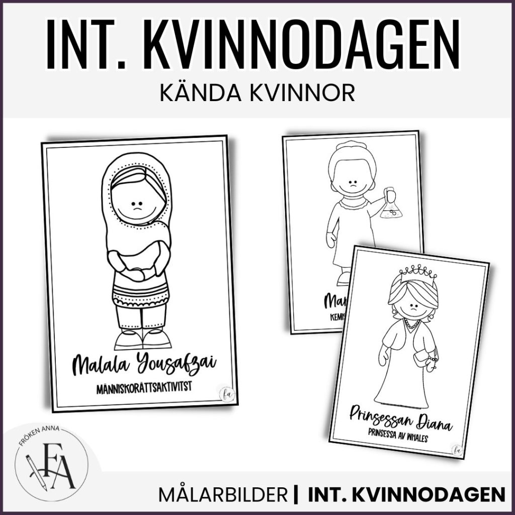 Internationella kvinnodagen: Målarbilder / Färgläggningsbilder