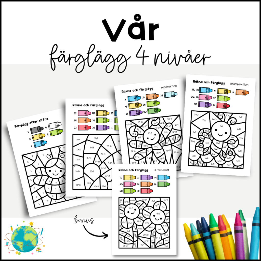 Vår – Färglägg 4 nivåer