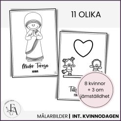 Internationella kvinnodagen: Målarbilder / Färgläggningsbilder