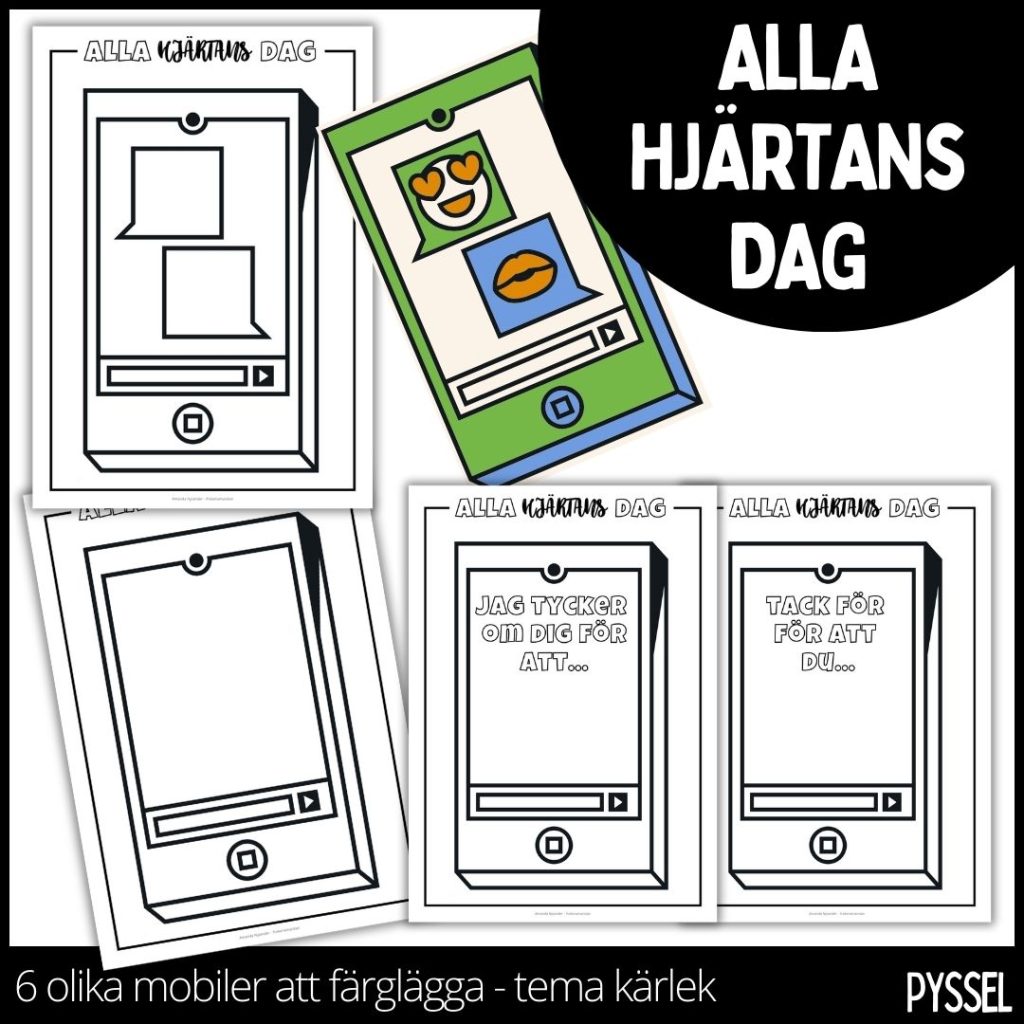 Alla hjärtans dag – bilder att färglägga