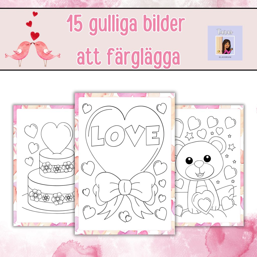 Färglägga bilder: alla hjärtans dag (15 bilder)