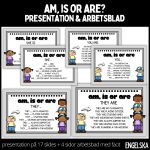 Am, are or is – presentation med modellerande meningar samt arbetsblad med stödstruktur - bild 2