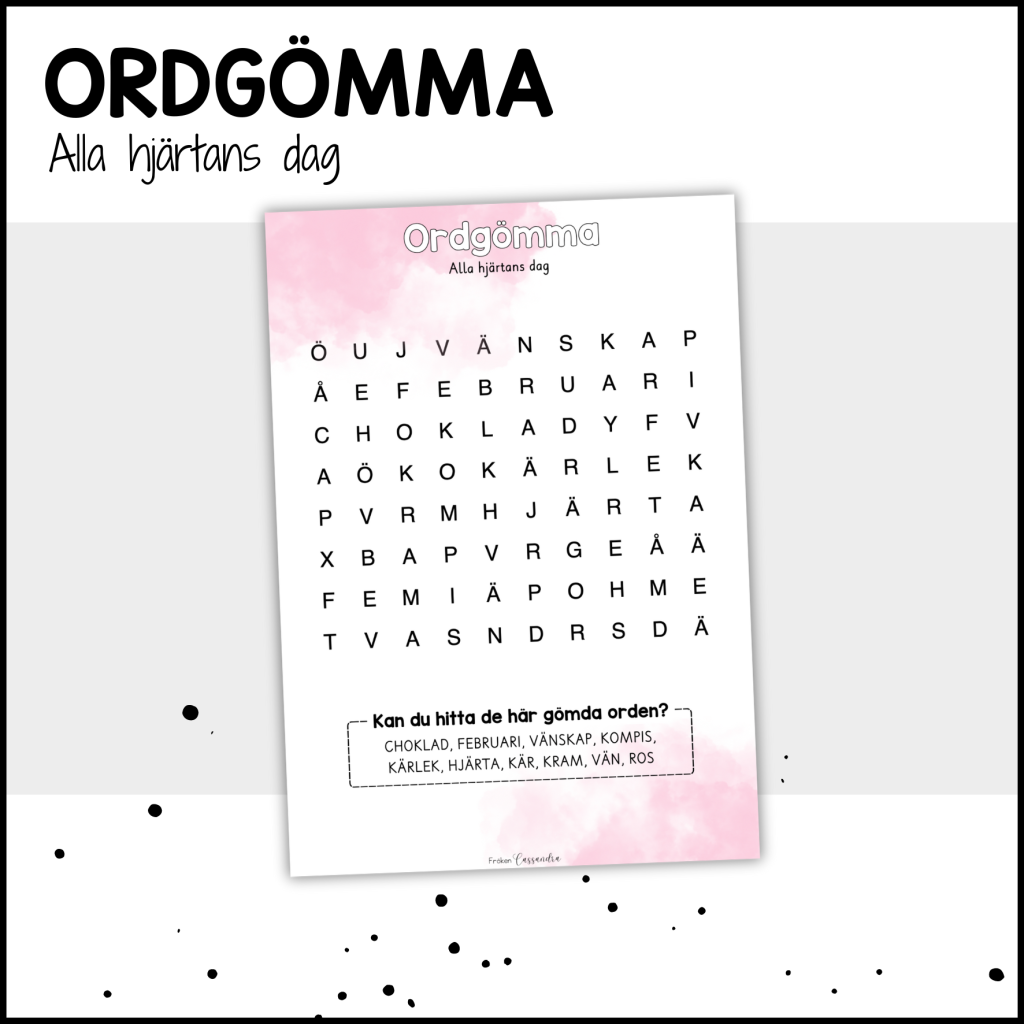 ORDGÖMMA: alla hjärtans dag