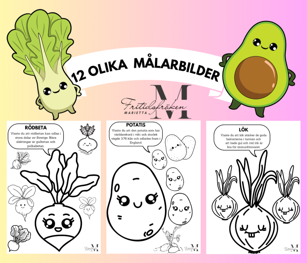 Roliga grönsaker- Målarbilder med fakta