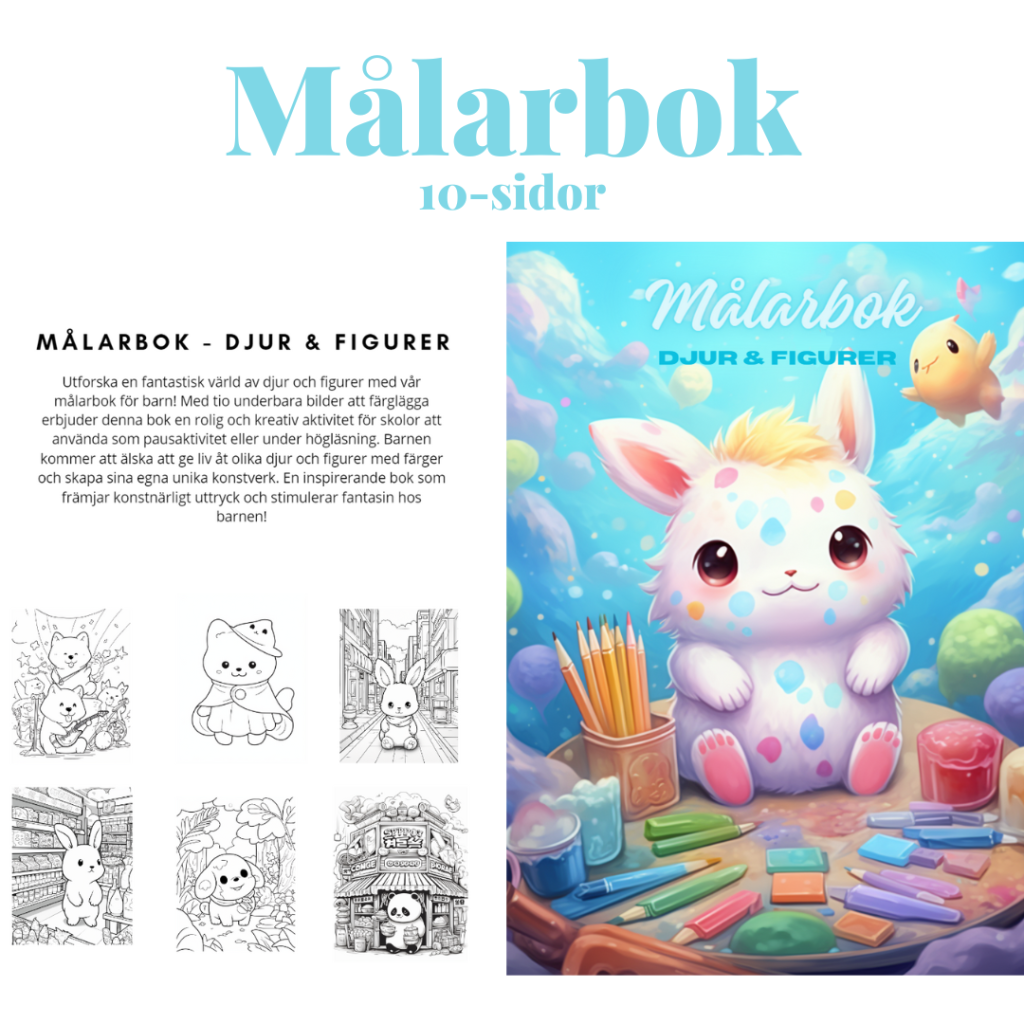 Målarbok – Djur & figurer