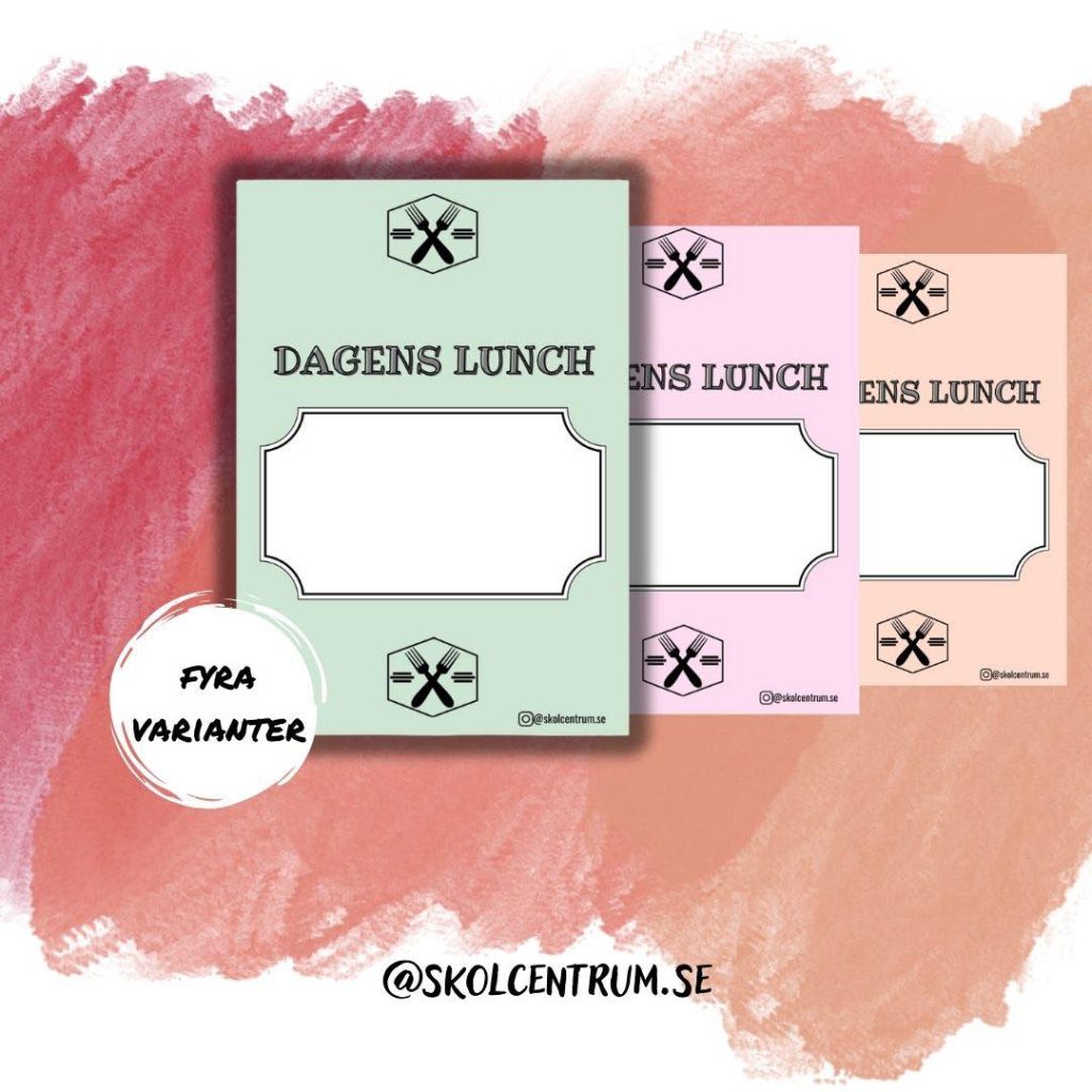 Lunchskylt – fyra varianter