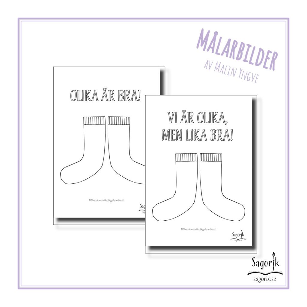 Målarbilder sockor måla olika