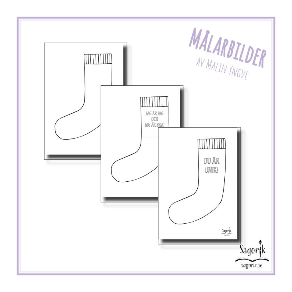 Målarbilder sockor stora