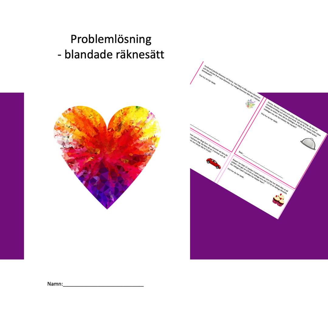 Problemlösning - Alla hjärtans dag, blandade räknesätt