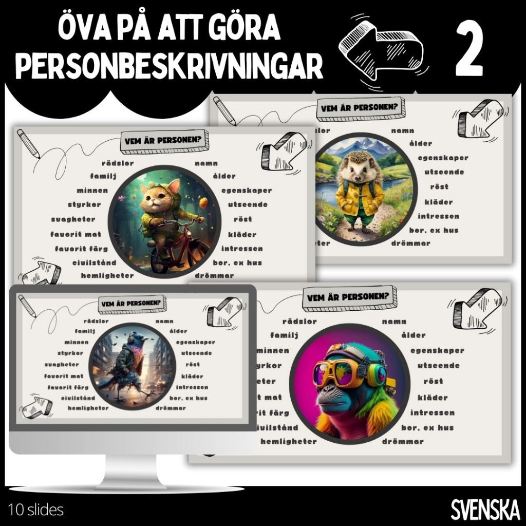 Öva på att göra personbeskrivningar – 10 slides – 2