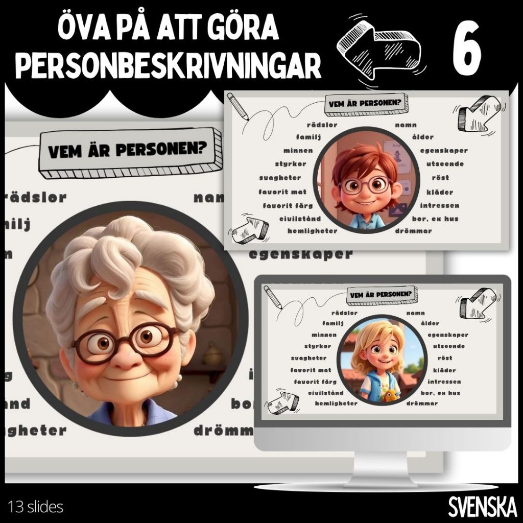 Öva på att göra personbeskrivningar – 13 slides – 6