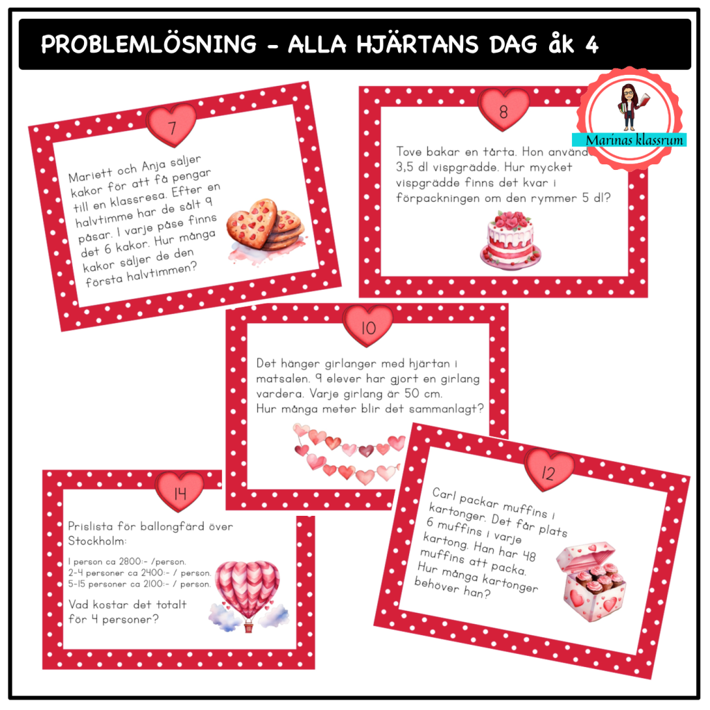 Problemlösning – Alla hjärtans dag åk 4