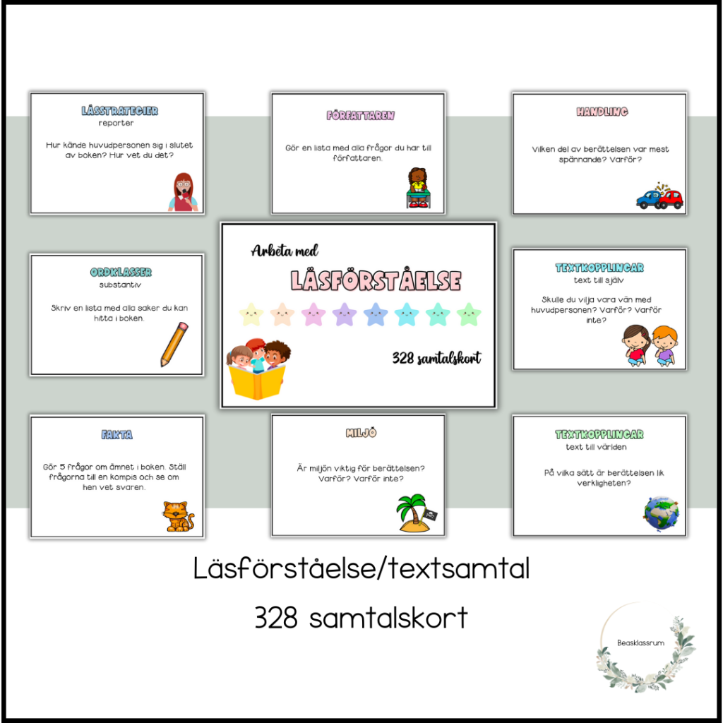 328 samtalskort – läsförståelse/textsamtal