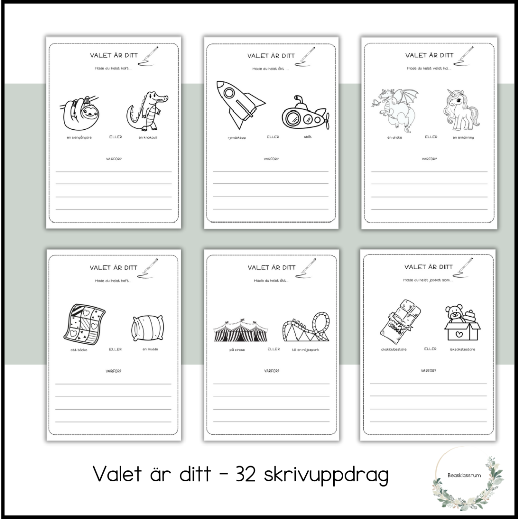 Valet är ditt – skrivuppgift