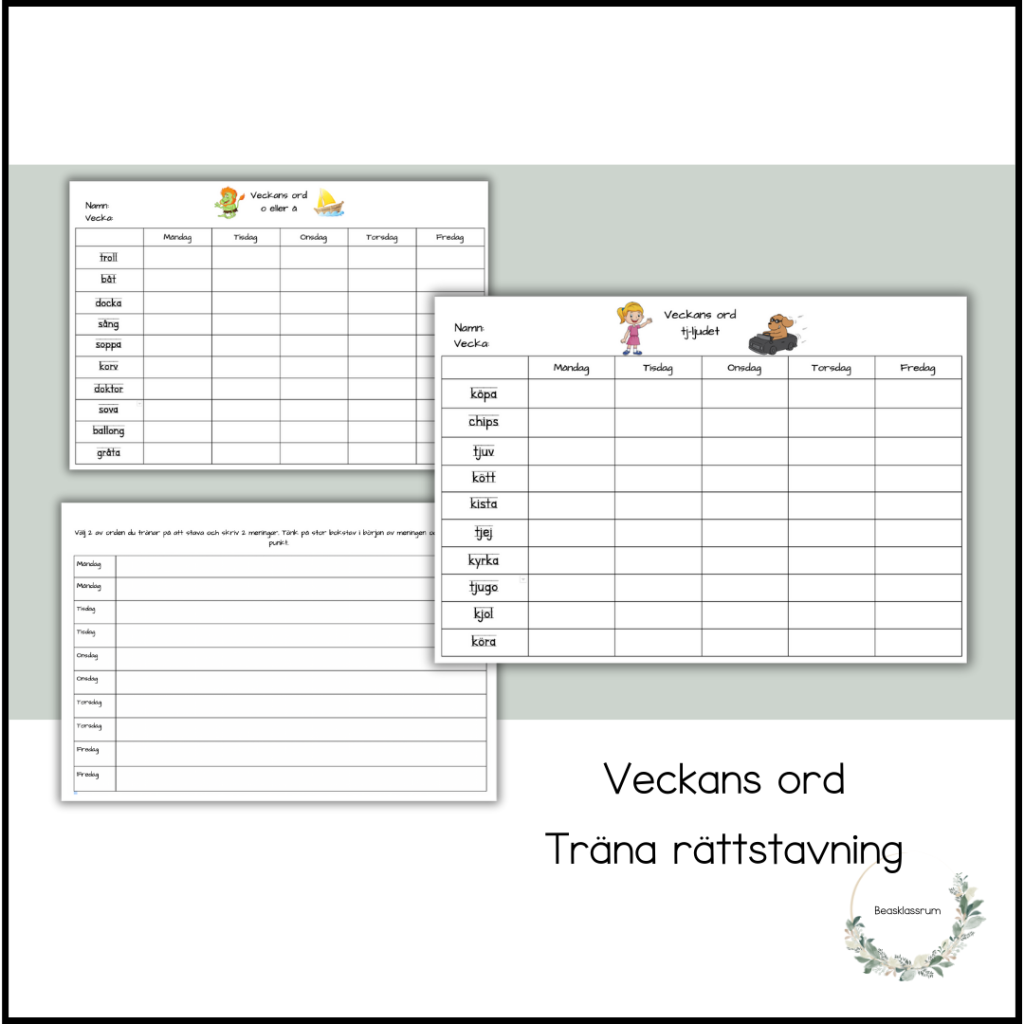 Veckans ord – 5 veckor