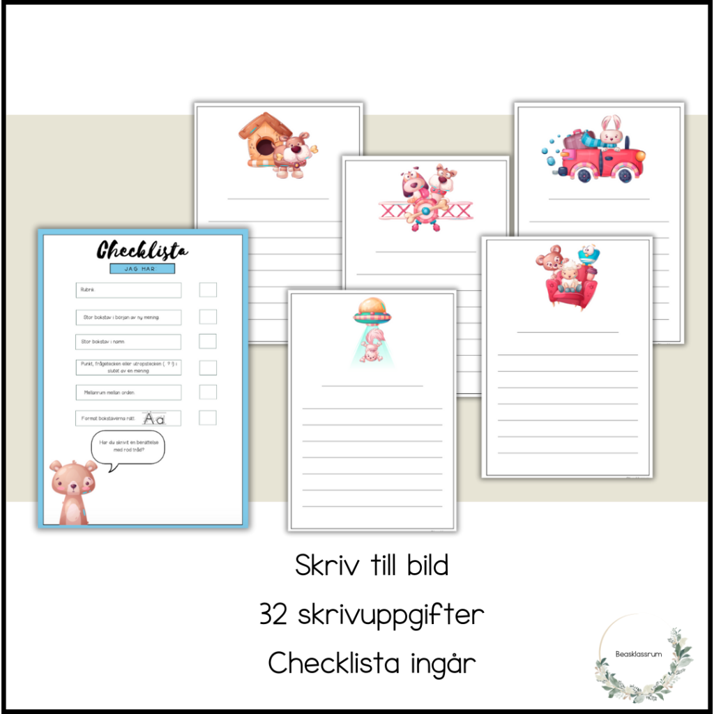 Skriv till bild med djuren