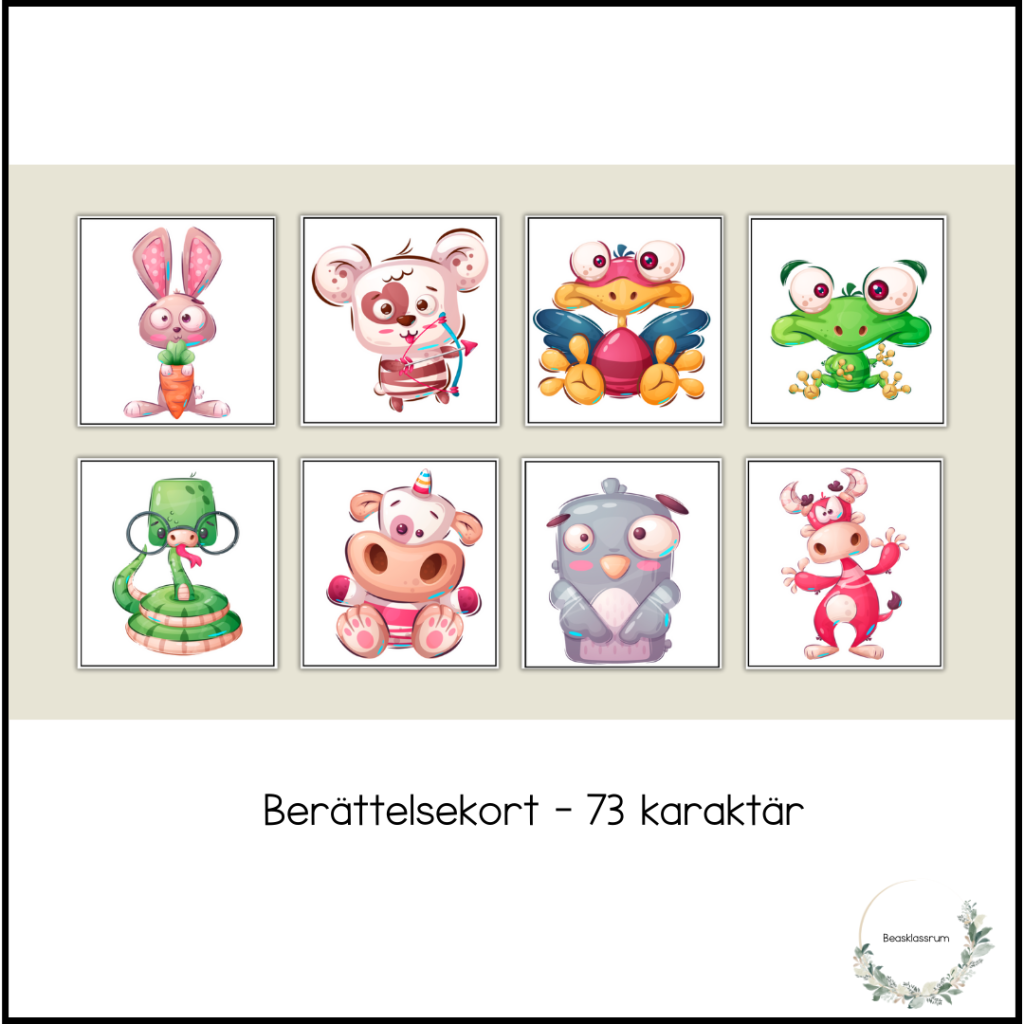 Berättelsekort – 73 karaktärer