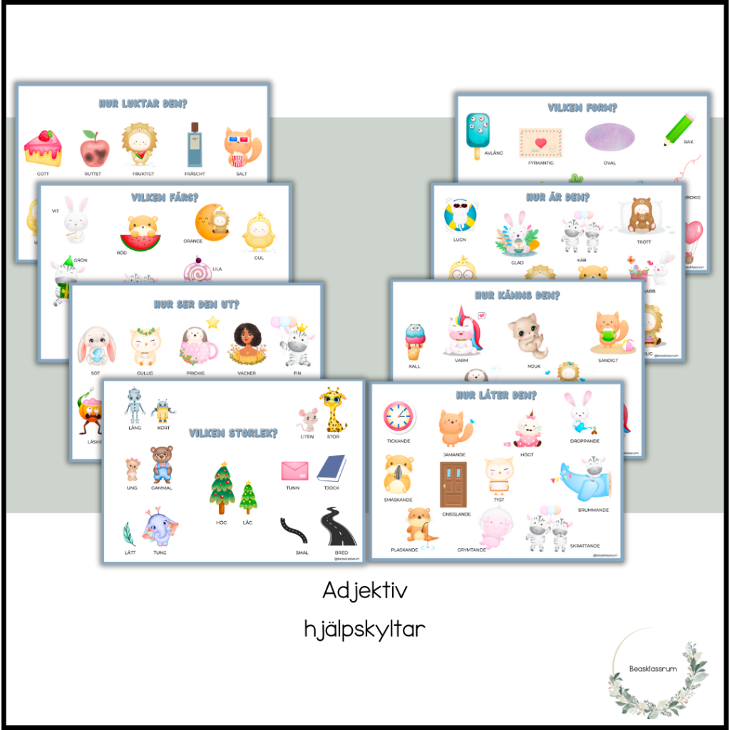 Adjektiv – skyltar