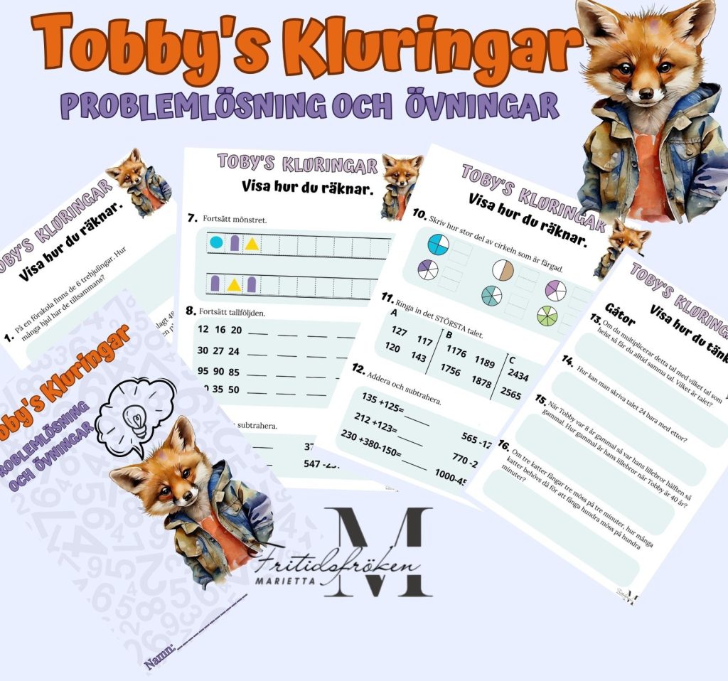 Tobby’s kluringar- Problemlösning och övningar (arbetshäfte)